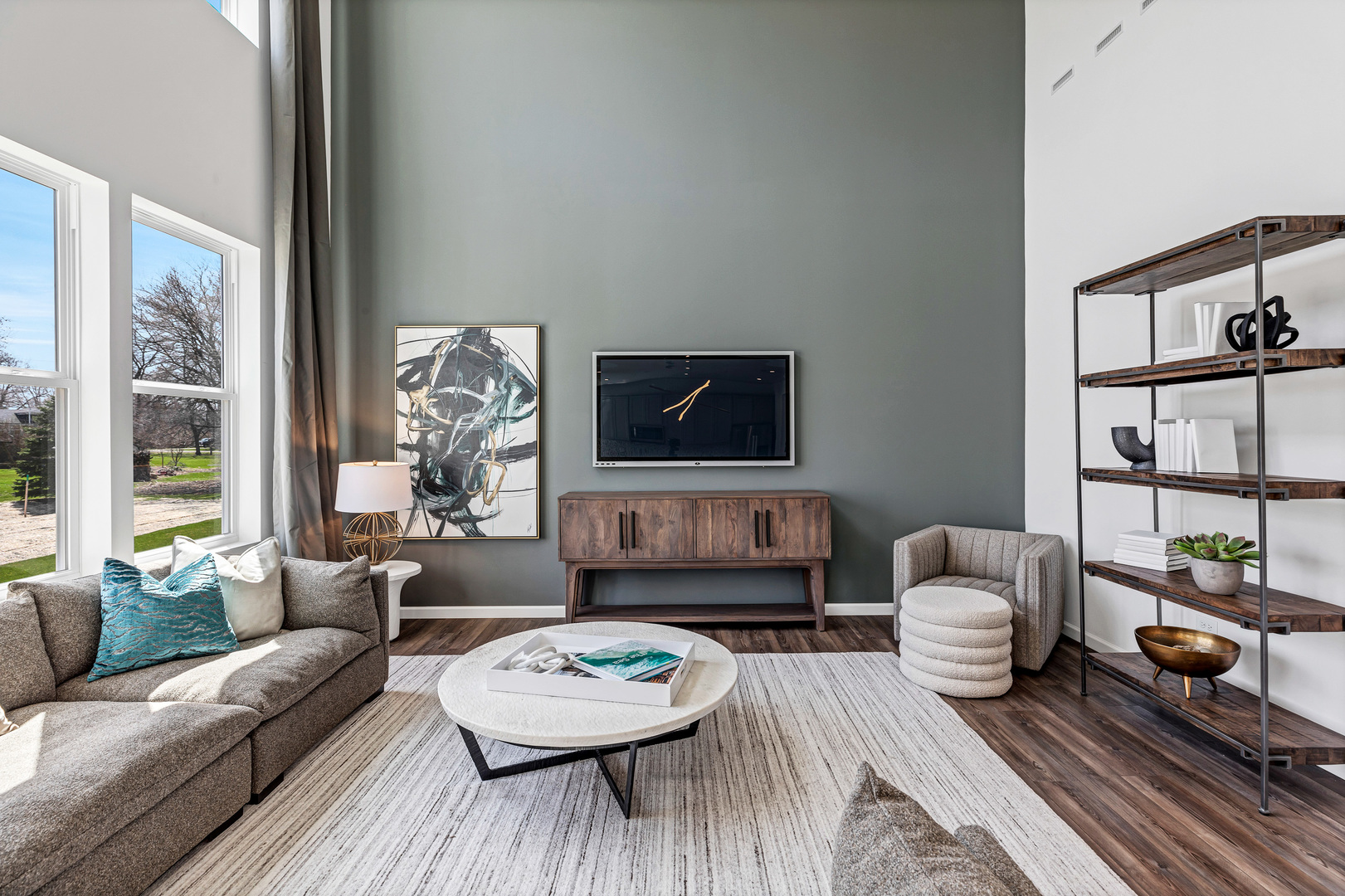 2416 Lucent Lane Naperville, IL 60563 - Photo 6 of 20 a living room with furniture and a wooden floor