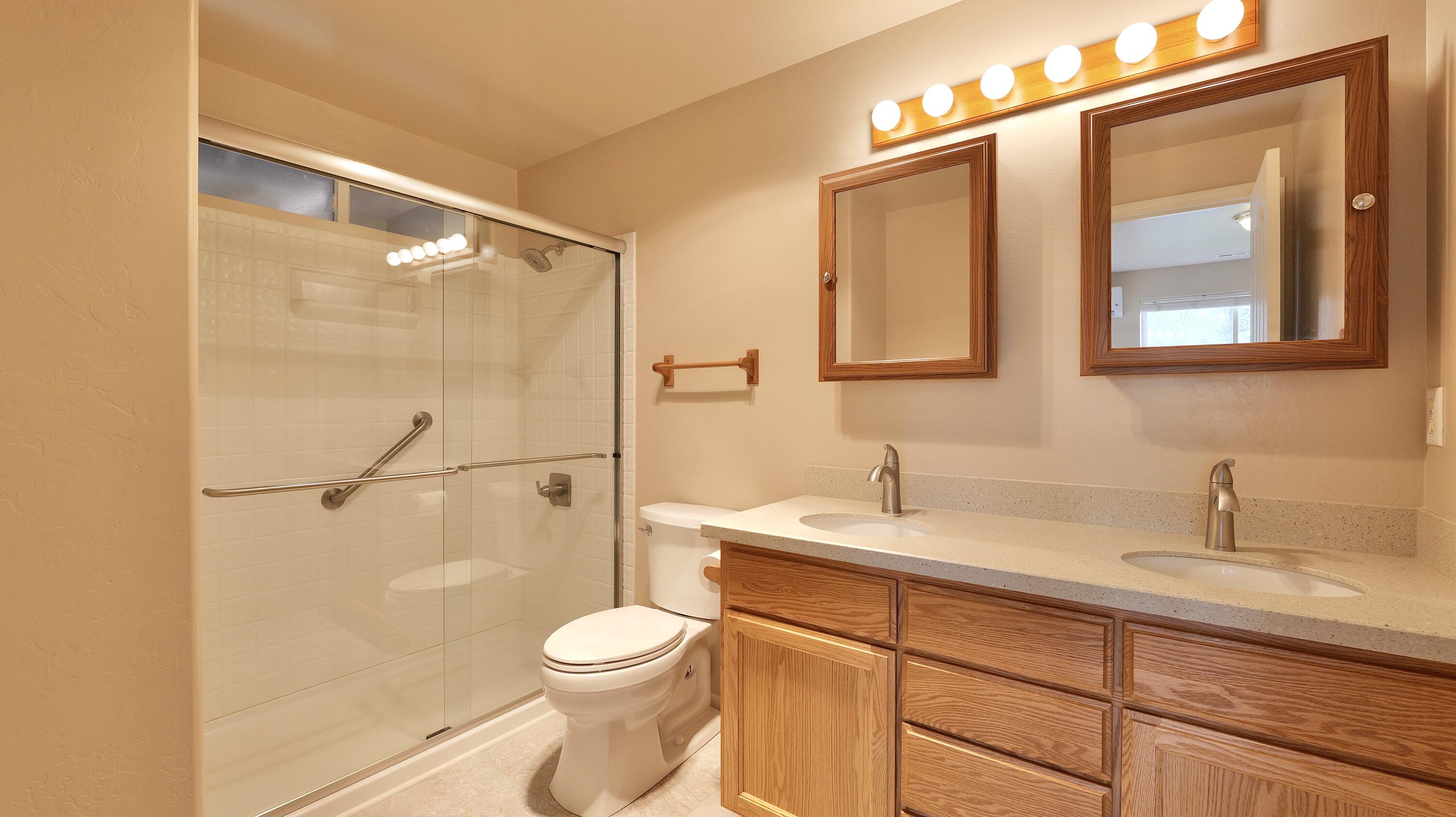 204 Shipley Terrace Prospect, OR 97536 - Photo 24 of 61 a bathroom with a sink a toilet and shower