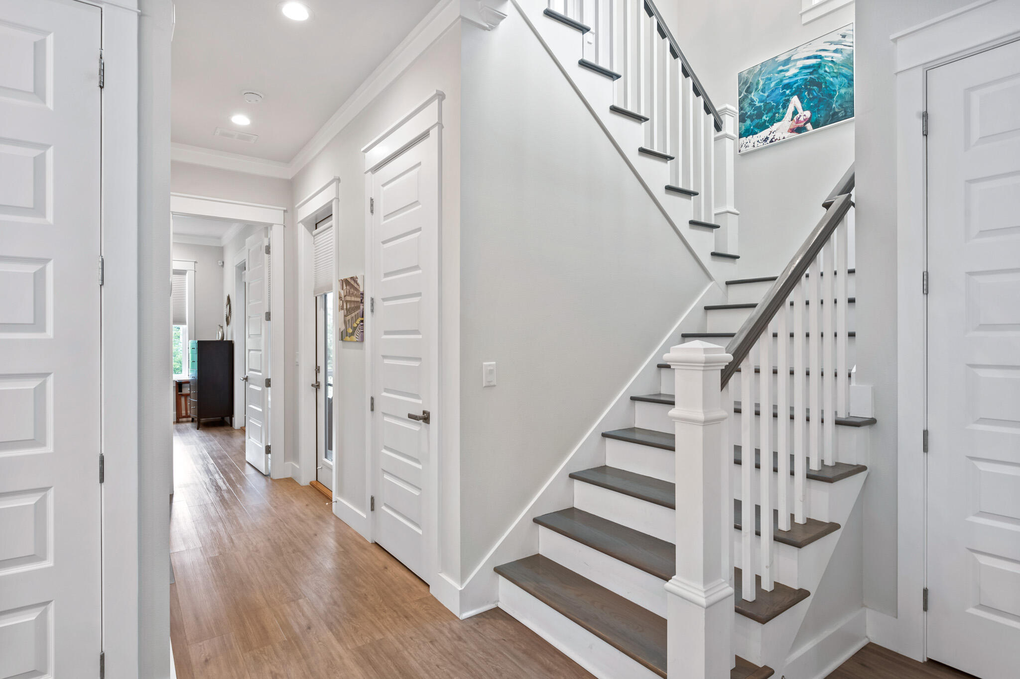 500 Gulfview Circle Santa Rosa Beach, FL 32459 - Photo 17 of 69 a view of a hallway with wooden floor and entryway