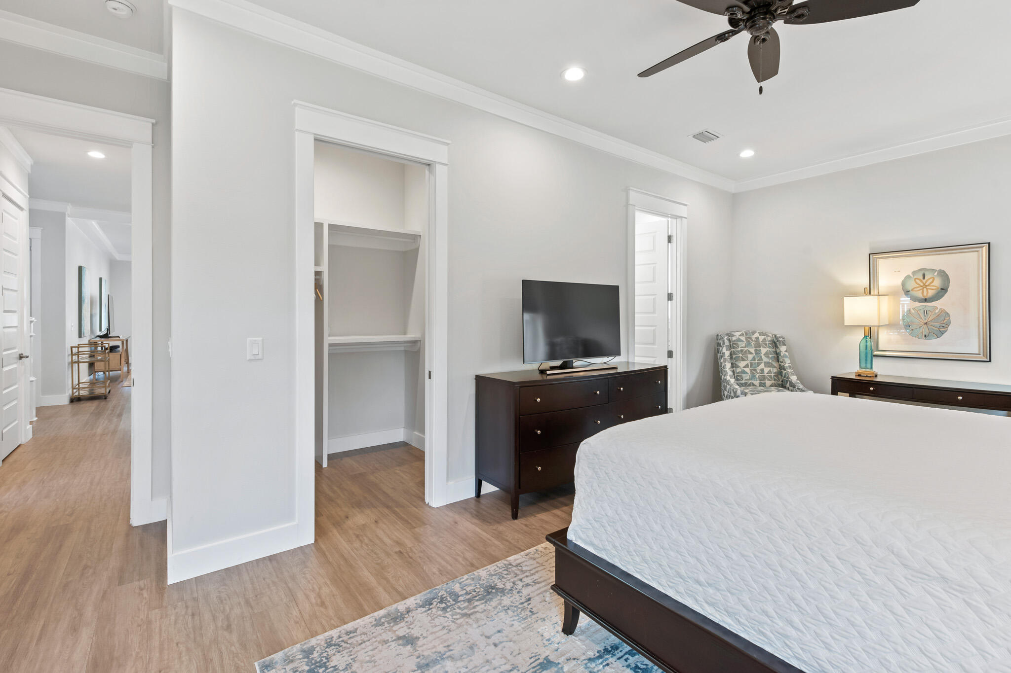 500 Gulfview Circle Santa Rosa Beach, FL 32459 - Photo 23 of 69 a bedroom with a bed and a flat screen tv
