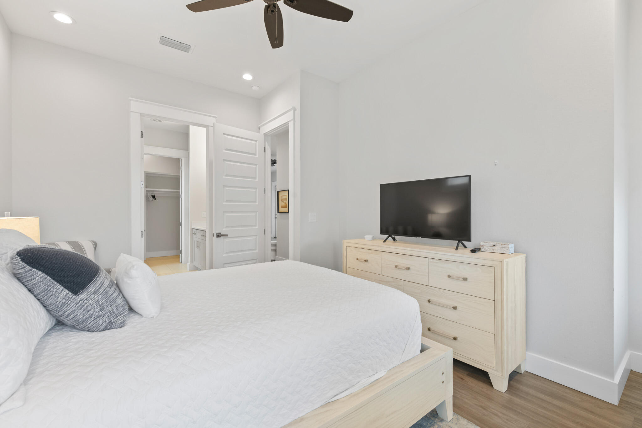 500 Gulfview Circle Santa Rosa Beach, FL 32459 - Photo 54 of 69 a bedroom with a bed and a flat screen tv