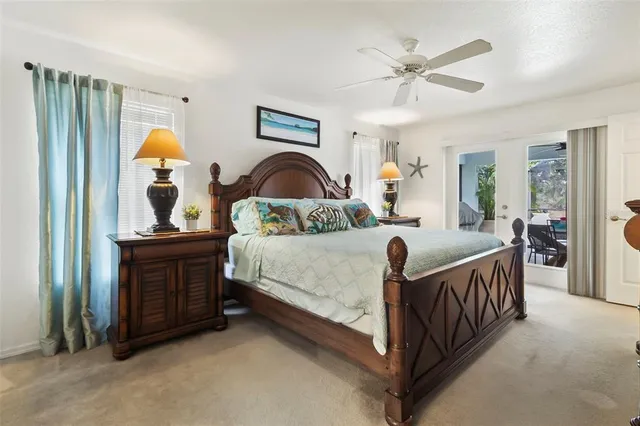 a bed room with a bed and dresser