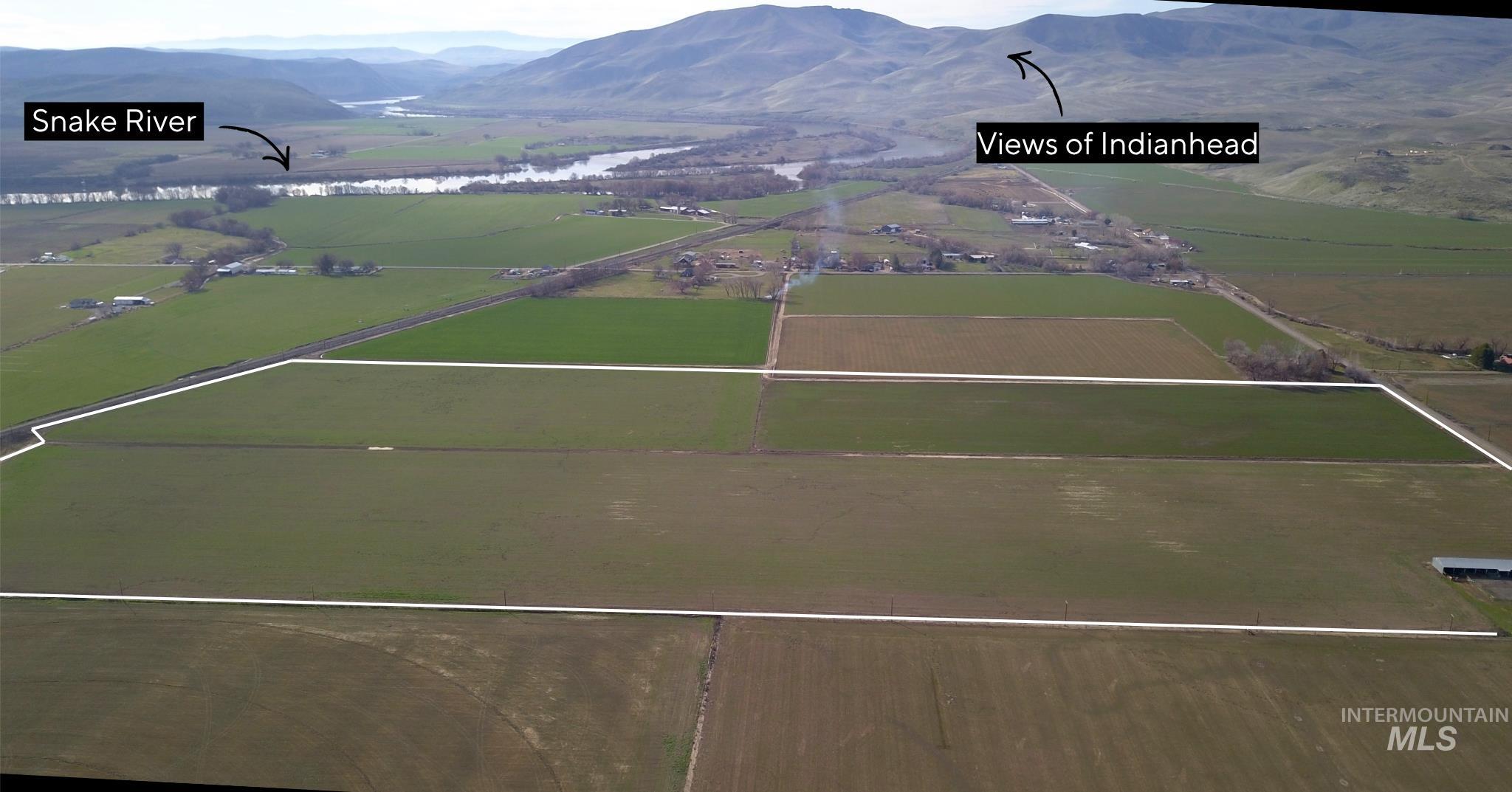 Tbd Olds Ferry Road Weiser, ID 83672 - Photo 4 of 10 Aerial view of property's location with mountains and rural landscape