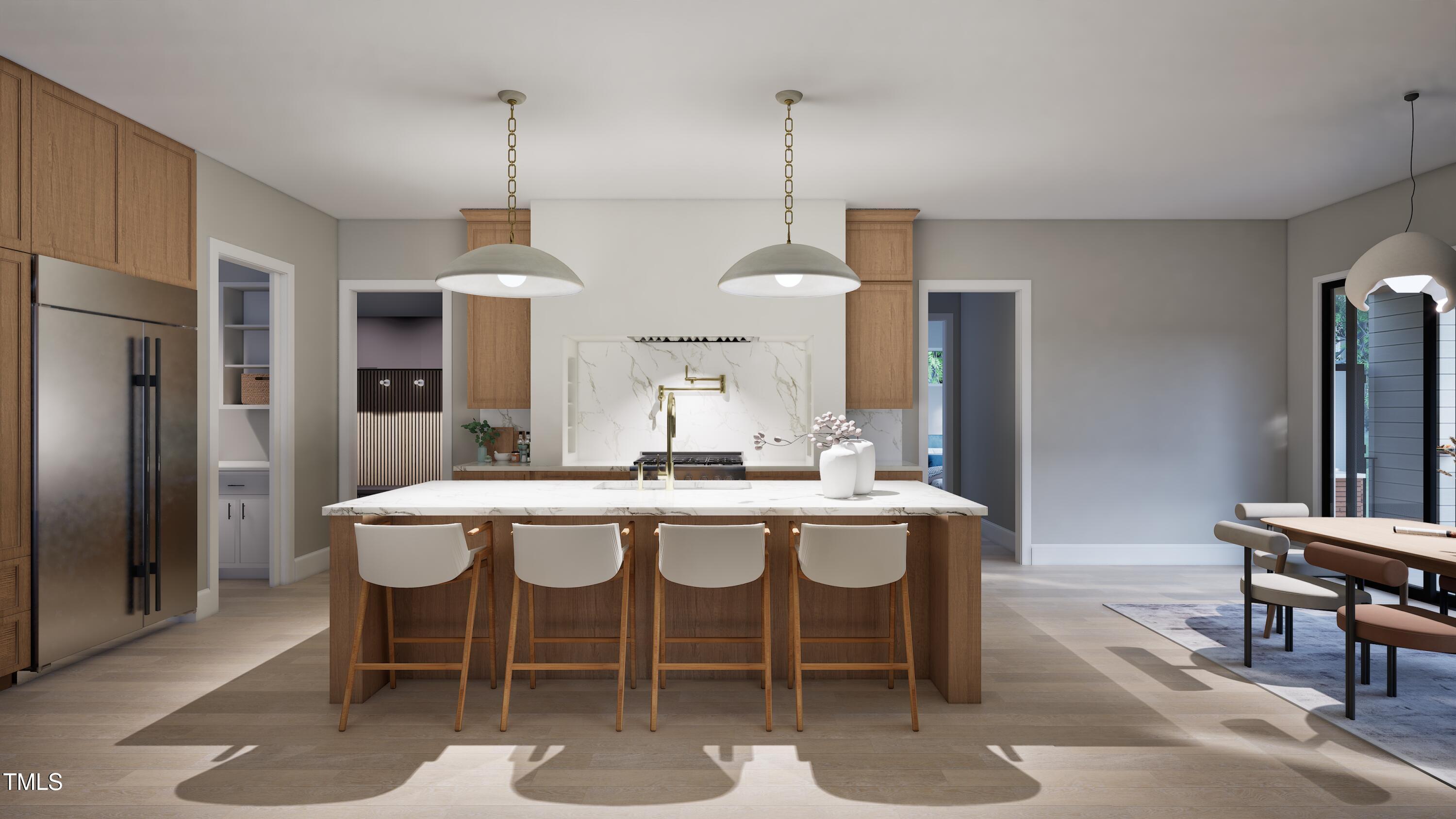 404 Shinleaf Pond Trail Raleigh, NC 27614 - Photo 9 of 37 a dining room with furniture a chandelier and kitchen view