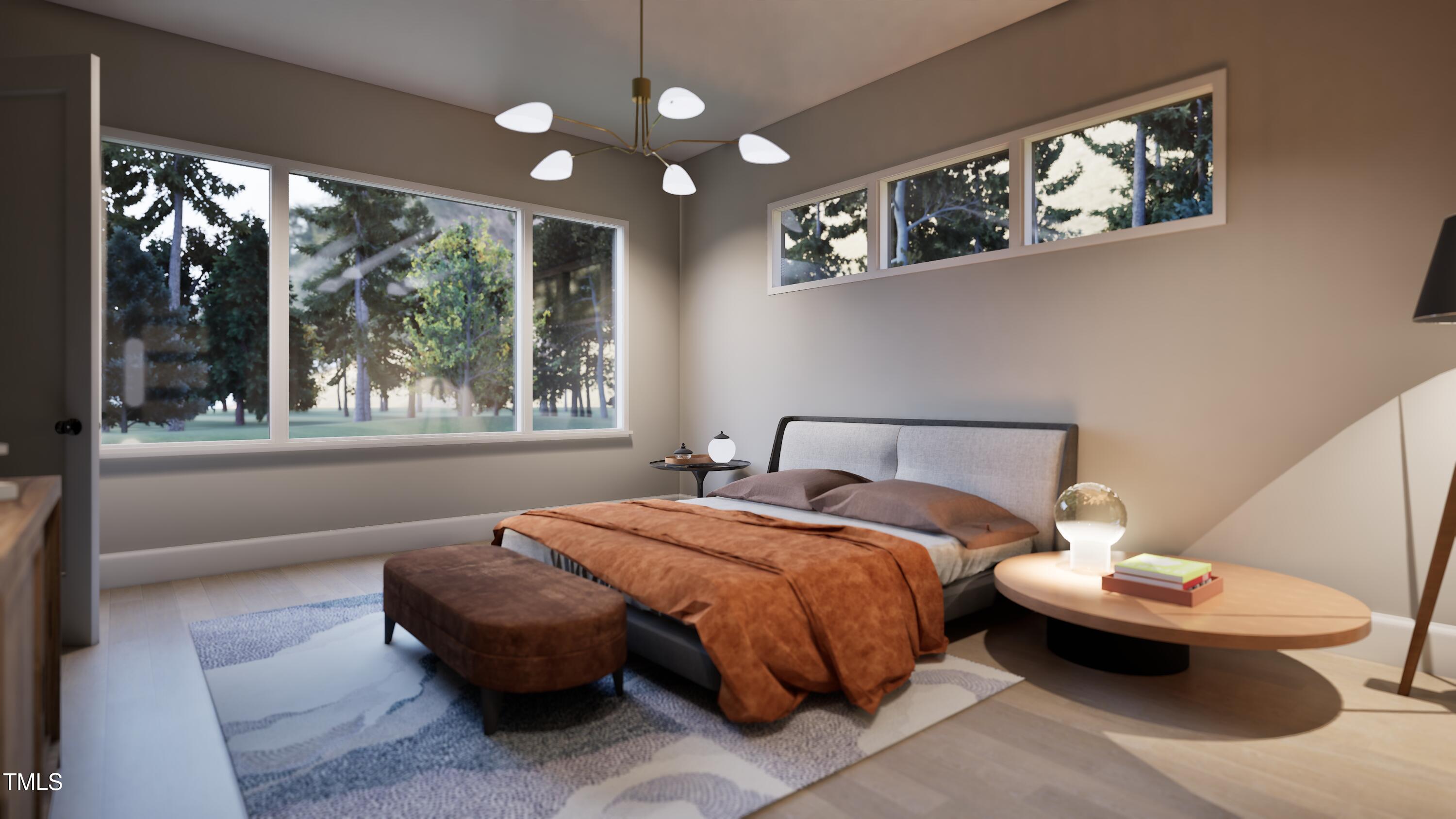 404 Shinleaf Pond Trail Raleigh, NC 27614 - Photo 13 of 37 a bedroom with a bed and a large window