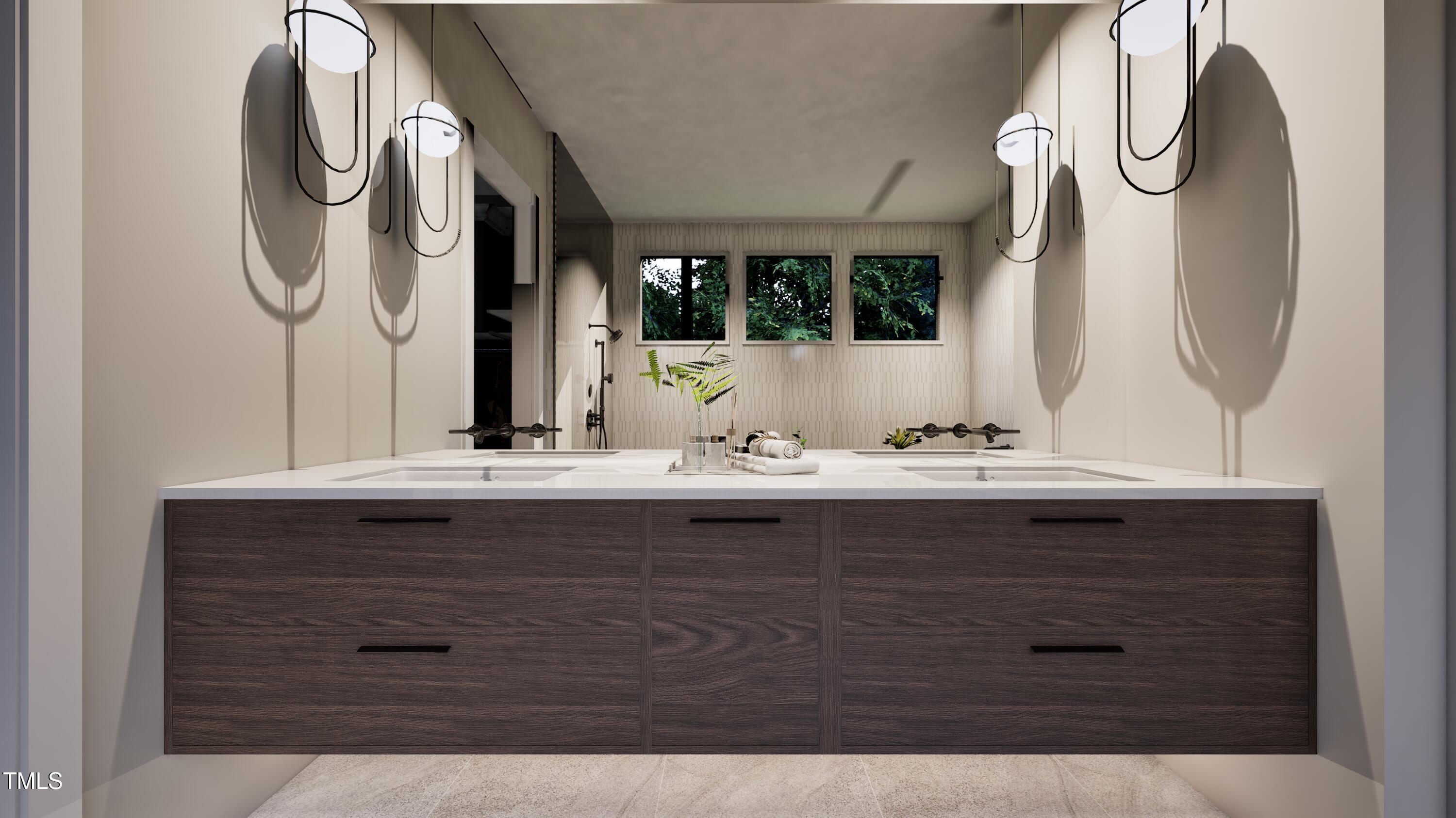 404 Shinleaf Pond Trail Raleigh, NC 27614 - Photo 16 of 37 a bathroom with a sink and a mirror