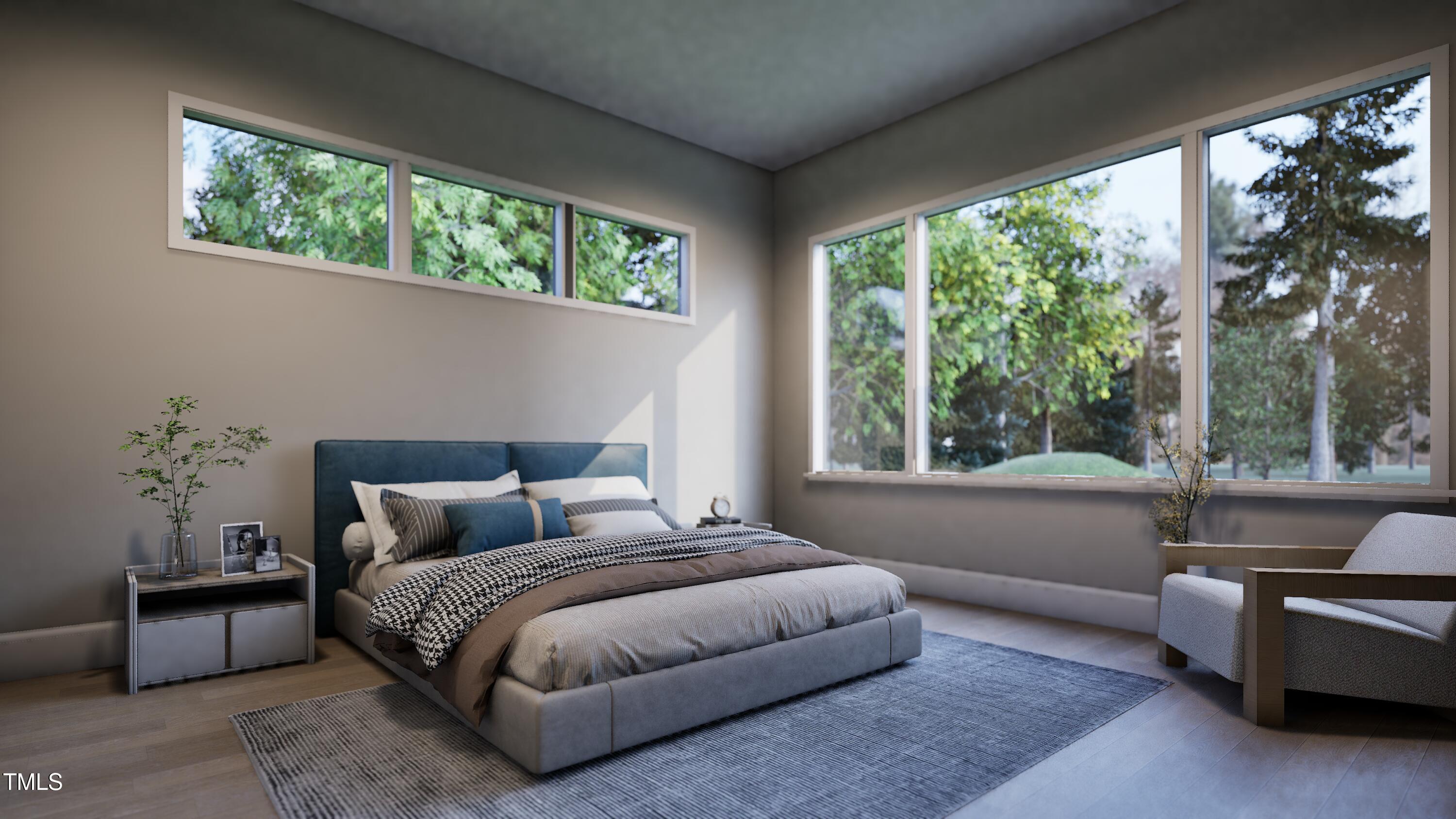 404 Shinleaf Pond Trail Raleigh, NC 27614 - Photo 18 of 37 a bedroom with a bed and a couch