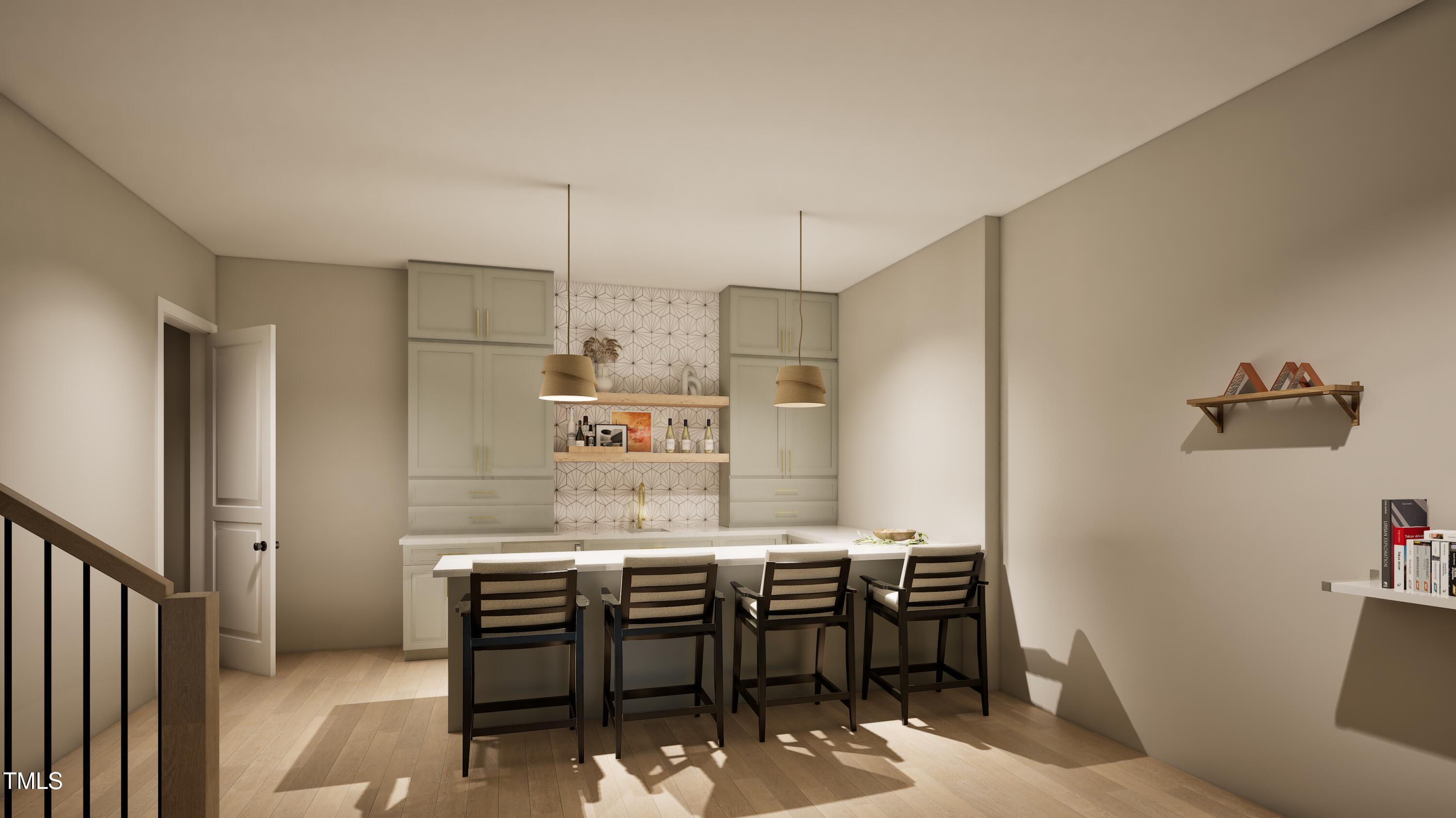 404 Shinleaf Pond Trail Raleigh, NC 27614 - Photo 24 of 37 a kitchen with kitchen island a table and chairs in it