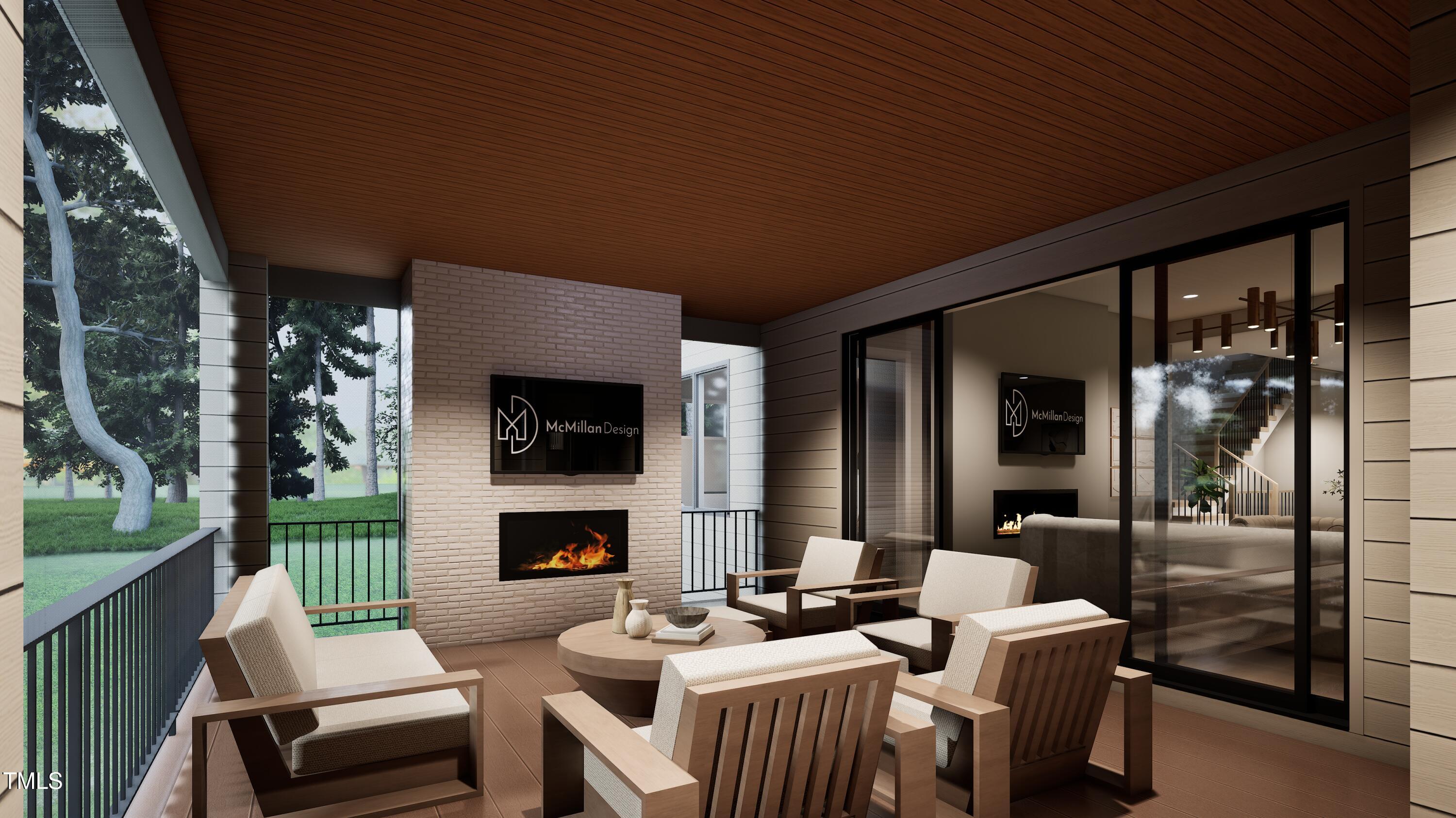 404 Shinleaf Pond Trail Raleigh, NC 27614 - Photo 26 of 37 a living room with fireplace furniture and a flat screen tv