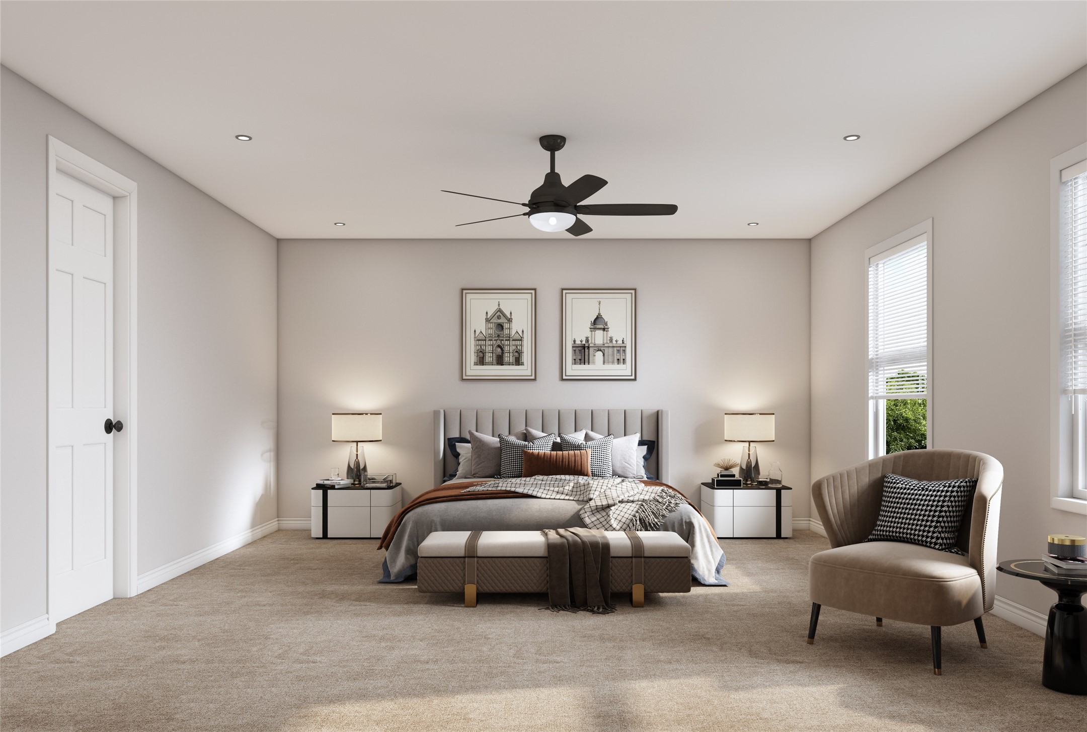 6111 Haight Street Houston, TX 77028 - Photo 15 of 21 a bedroom with a bed and a chandelier