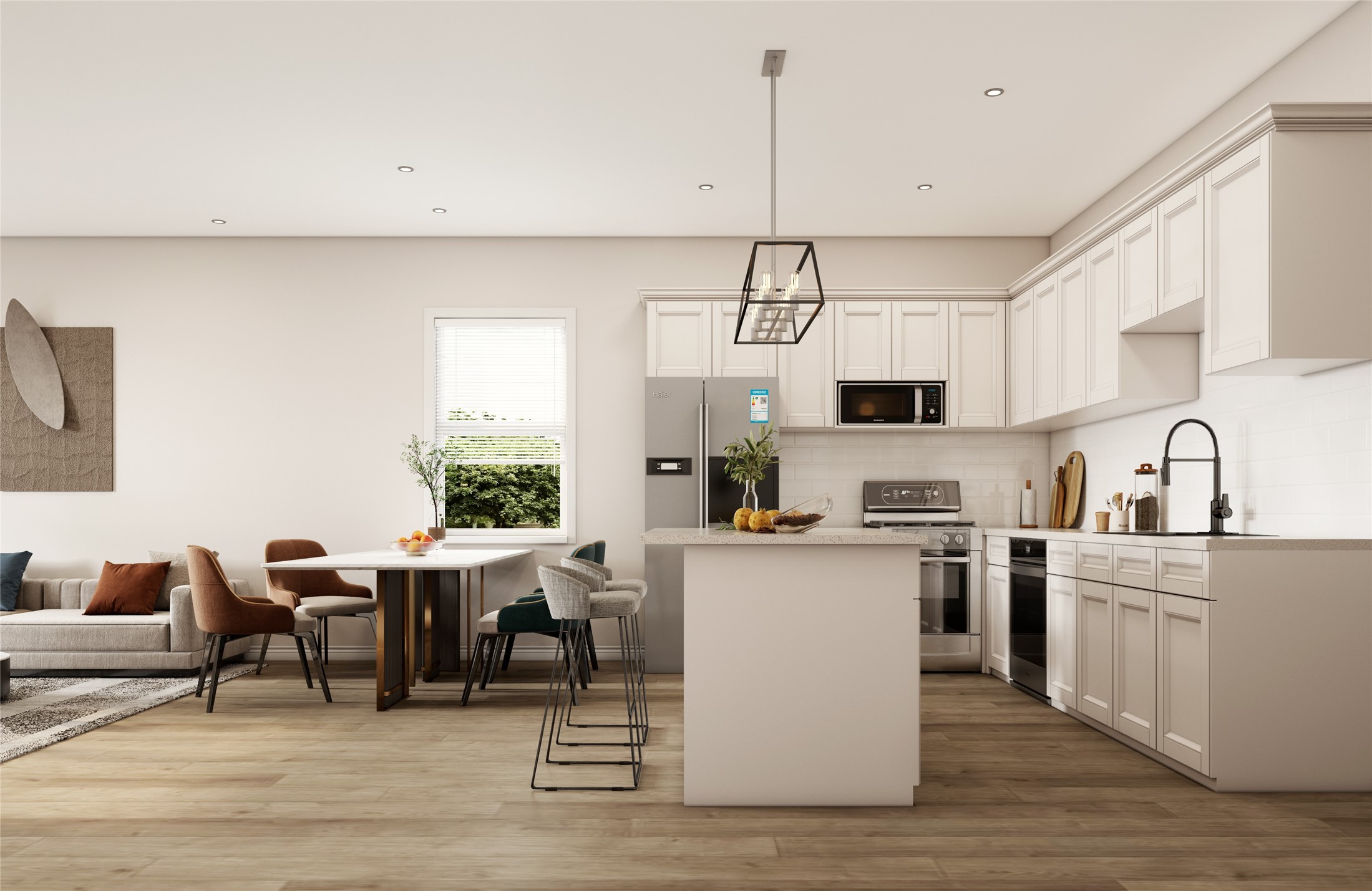6111 Haight Street Houston, TX 77028 - Photo 10 of 21 a living room with stainless steel appliances kitchen island granite countertop furniture and a kitchen view