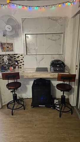 a living room with furniture