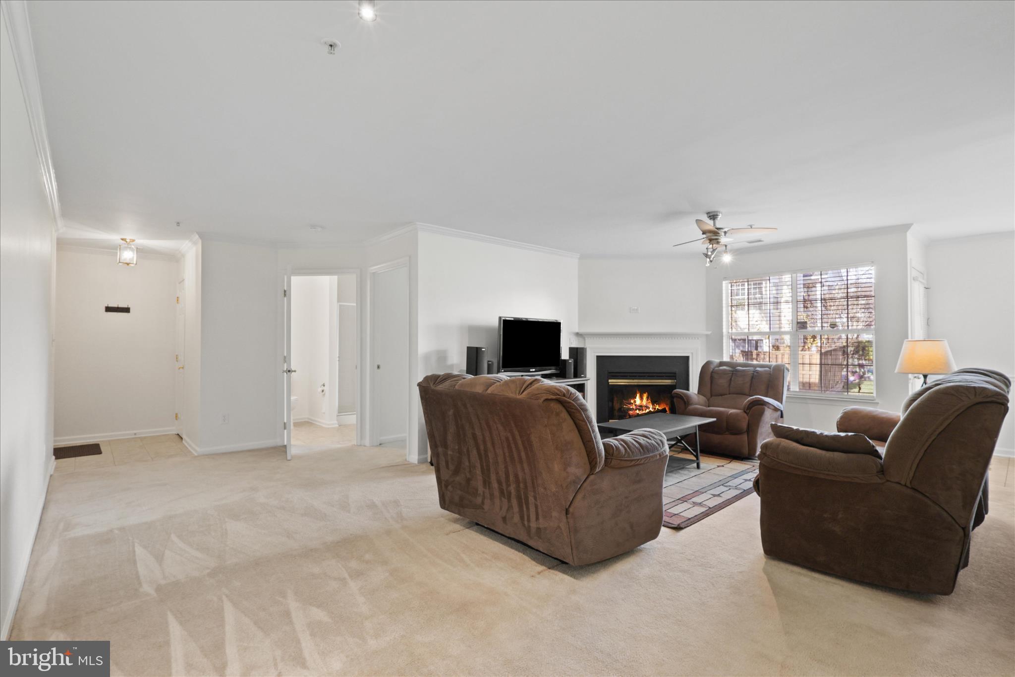 11002 Koman Circle, Unit 103 Manassas, VA 20109 - Photo 8 of 31 a living room with furniture a fireplace and a large window