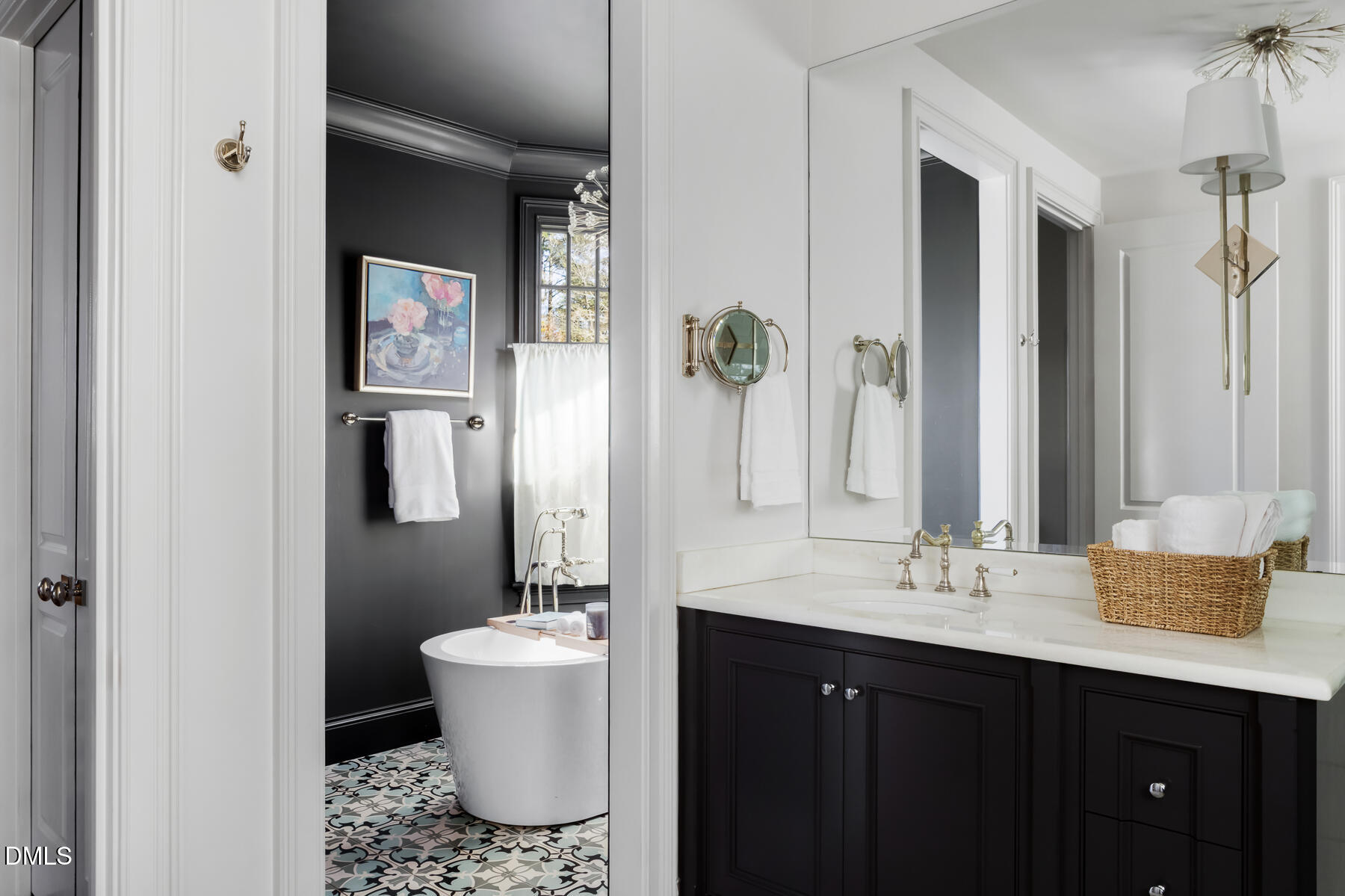 3100 Georgian Terrace Raleigh, NC 27607 - Photo 25 of 74 a bathroom with a double vanity sink mirror and toilet