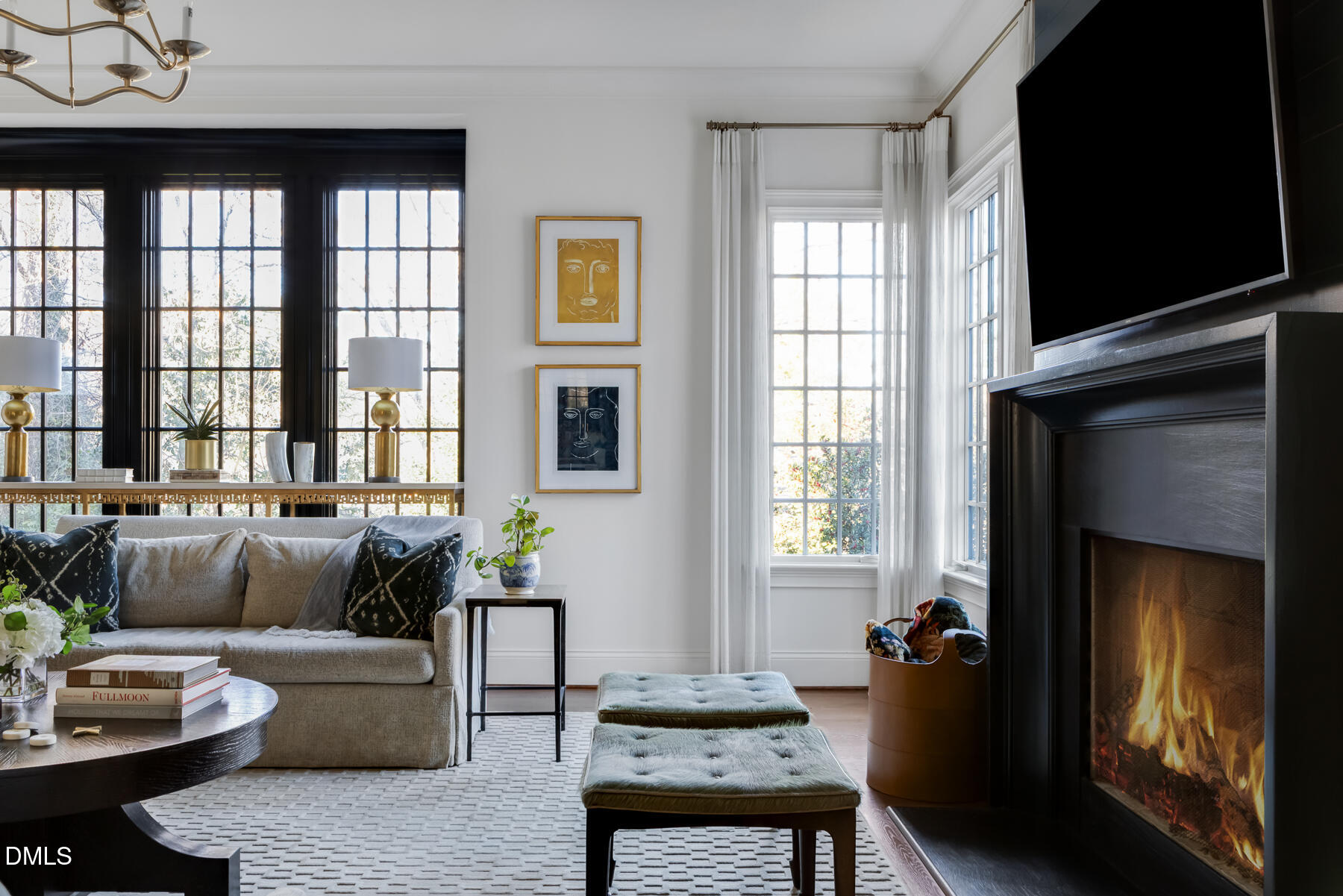 3100 Georgian Terrace Raleigh, NC 27607 - Photo 9 of 74 a living room with furniture and a fireplace