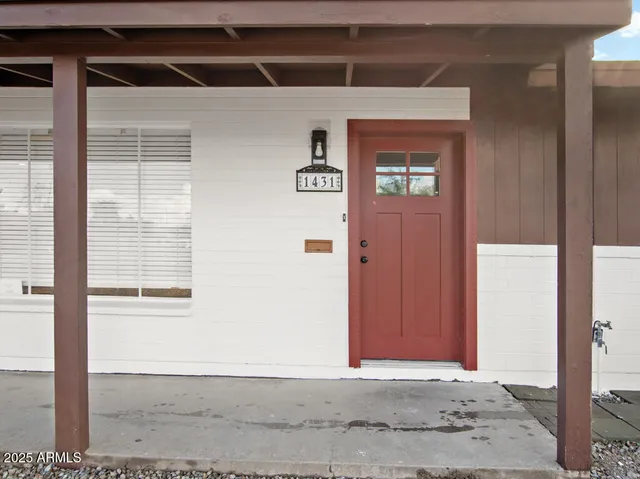 a view of a door of the house