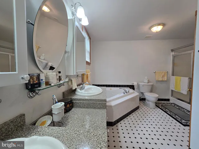 a bathroom with a sink toilet and a mirror