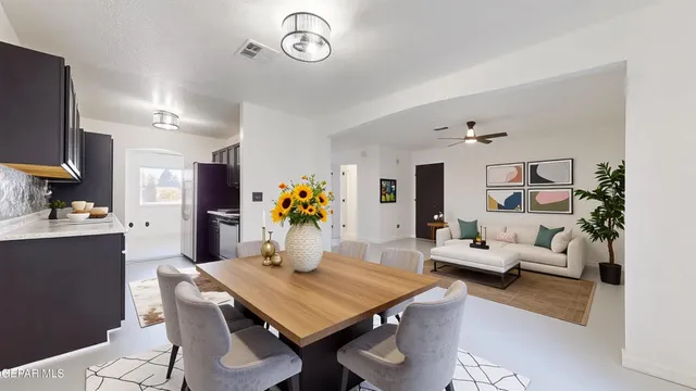 a view of a livingroom with a flat screen tv