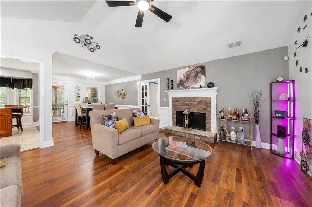 55 Meridian Point Dallas, GA 30132 - Photo 8 of 45 a living room with furniture and a fireplace