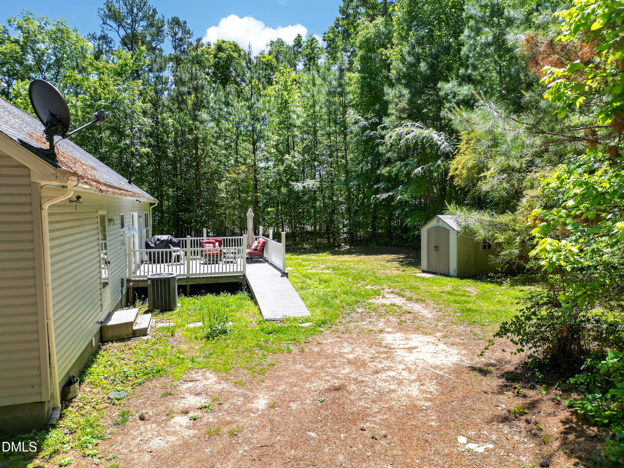 126 Hunter Road Henderson, NC 27537 - Photo 4 of 5 a view of a back yard with a wooden fence