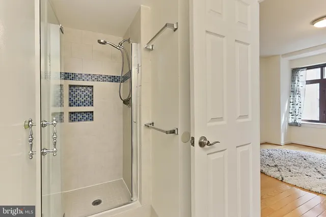 a bathroom with a shower