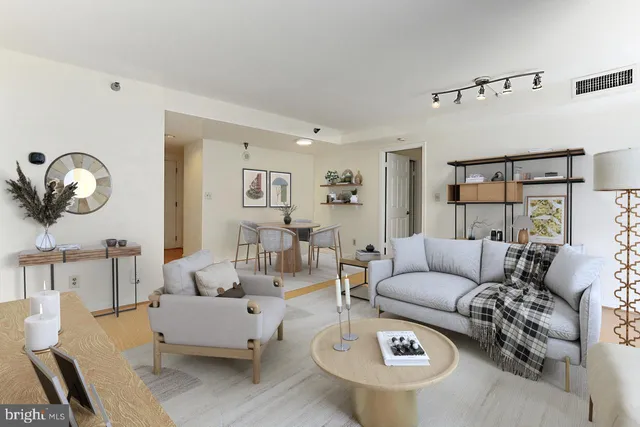 a living room with furniture