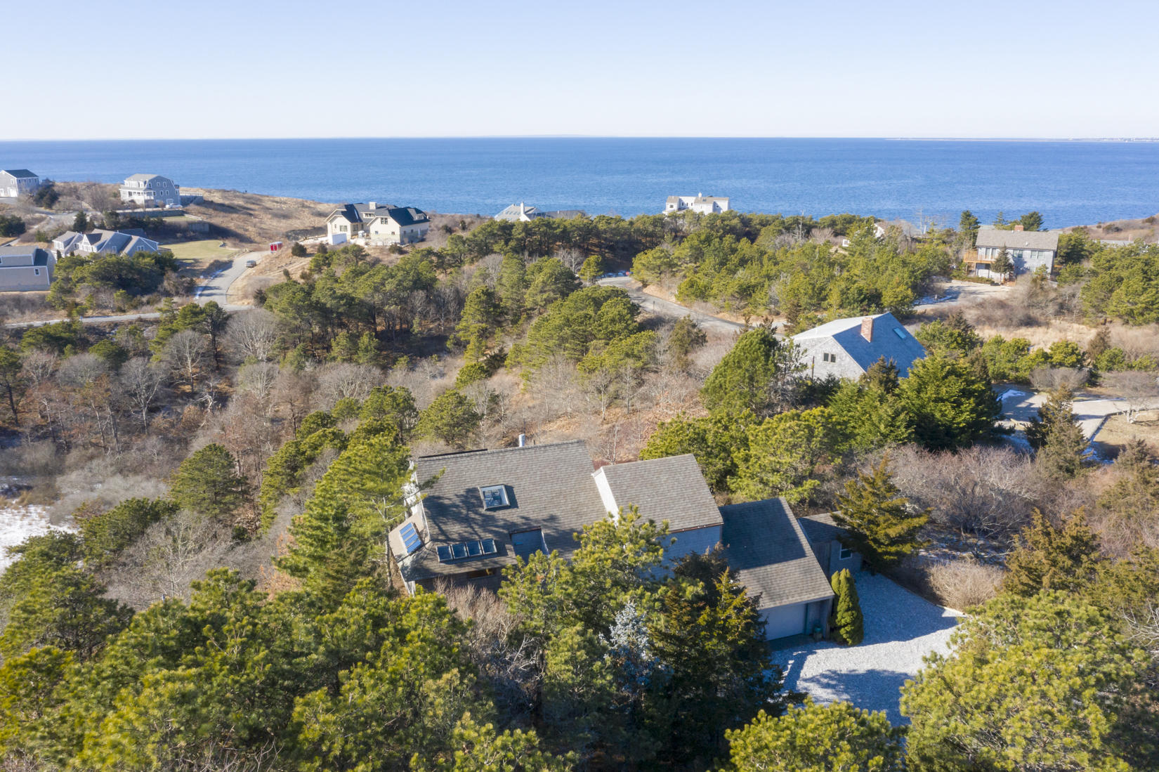 3 High Ridge Road Truro, MA 02666 - Photo 34 of 43 an aerial view of a house with a yard