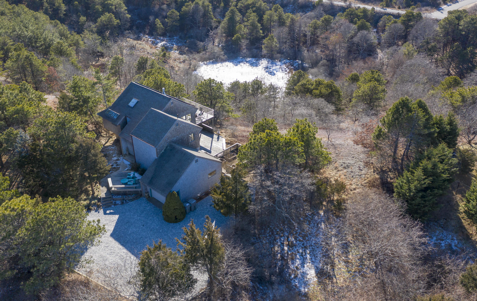 3 High Ridge Road Truro, MA 02666 - Photo 37 of 43 an aerial view of a house with a yard