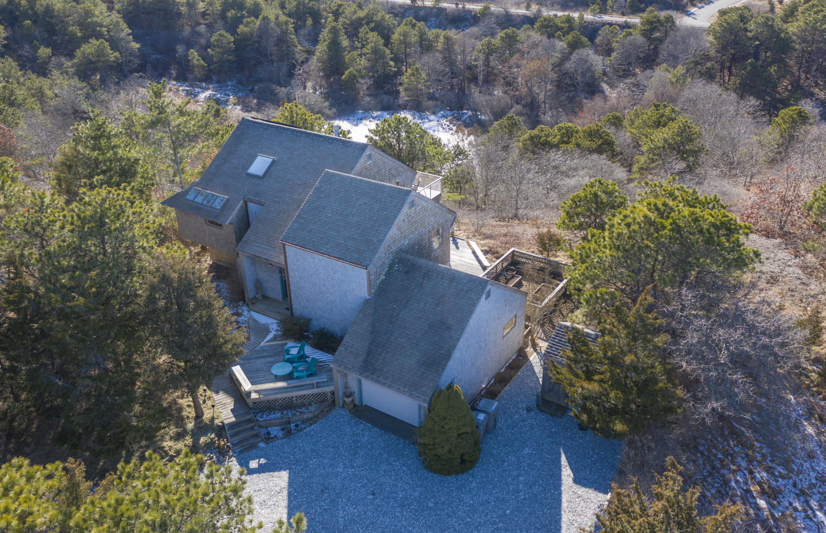 3 High Ridge Road Truro, MA 02666 - Photo 38 of 43 an aerial view of a house with a yard basket ball court and outdoor seating