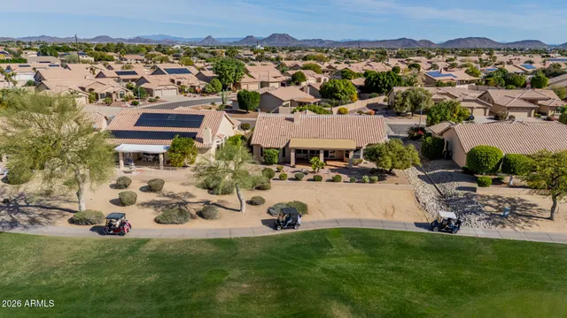 an aerial view of multiple house