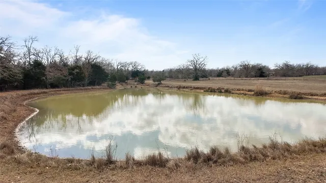 a view of a lake in between of forest