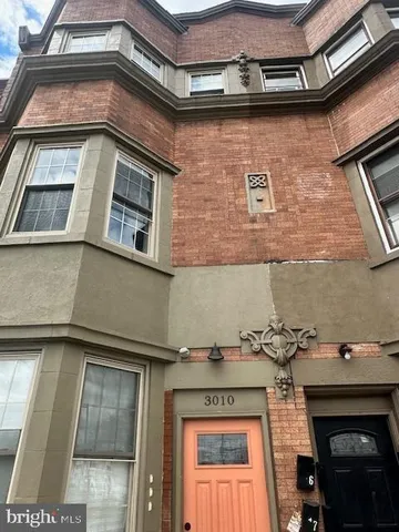 a view of a building with a door