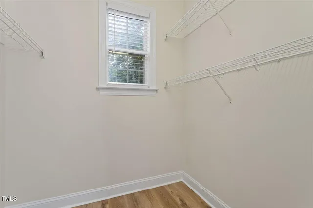 a view of a small space with window