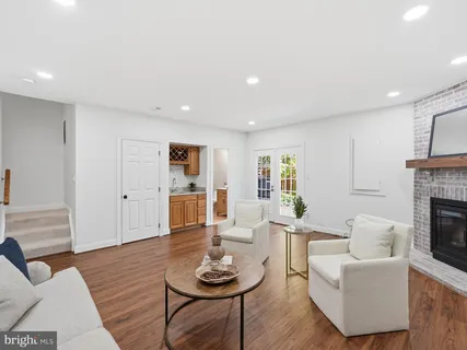 a view of a brick building next to a road