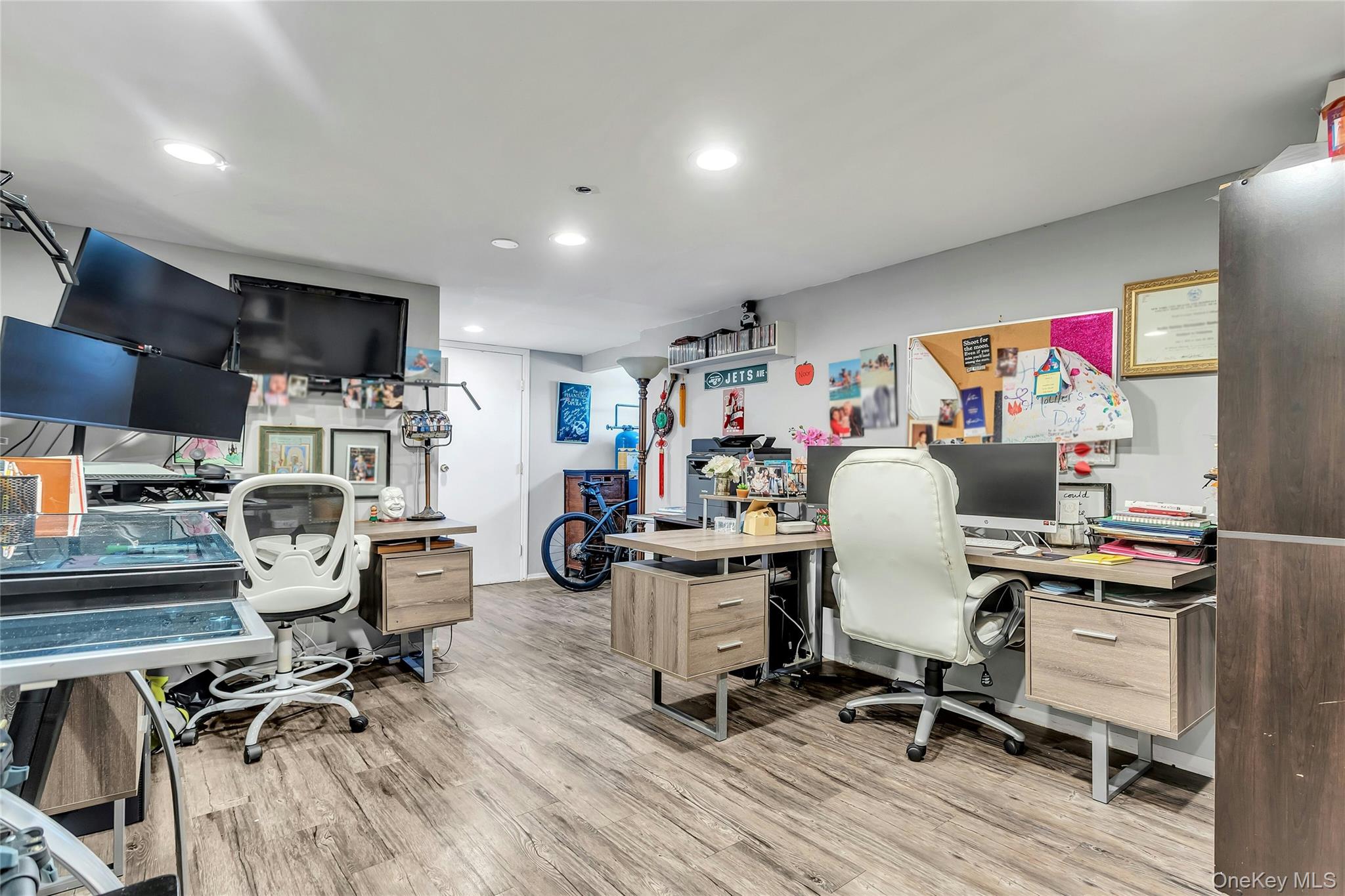 170 Old Courthouse Road Manhasset Hills, NY 11040 - Photo 29 of 35 Home Office/Bedroom with light wood-type flooring, Cedar Closet, Office Closet, and recessed lighting, whole house water filtration system