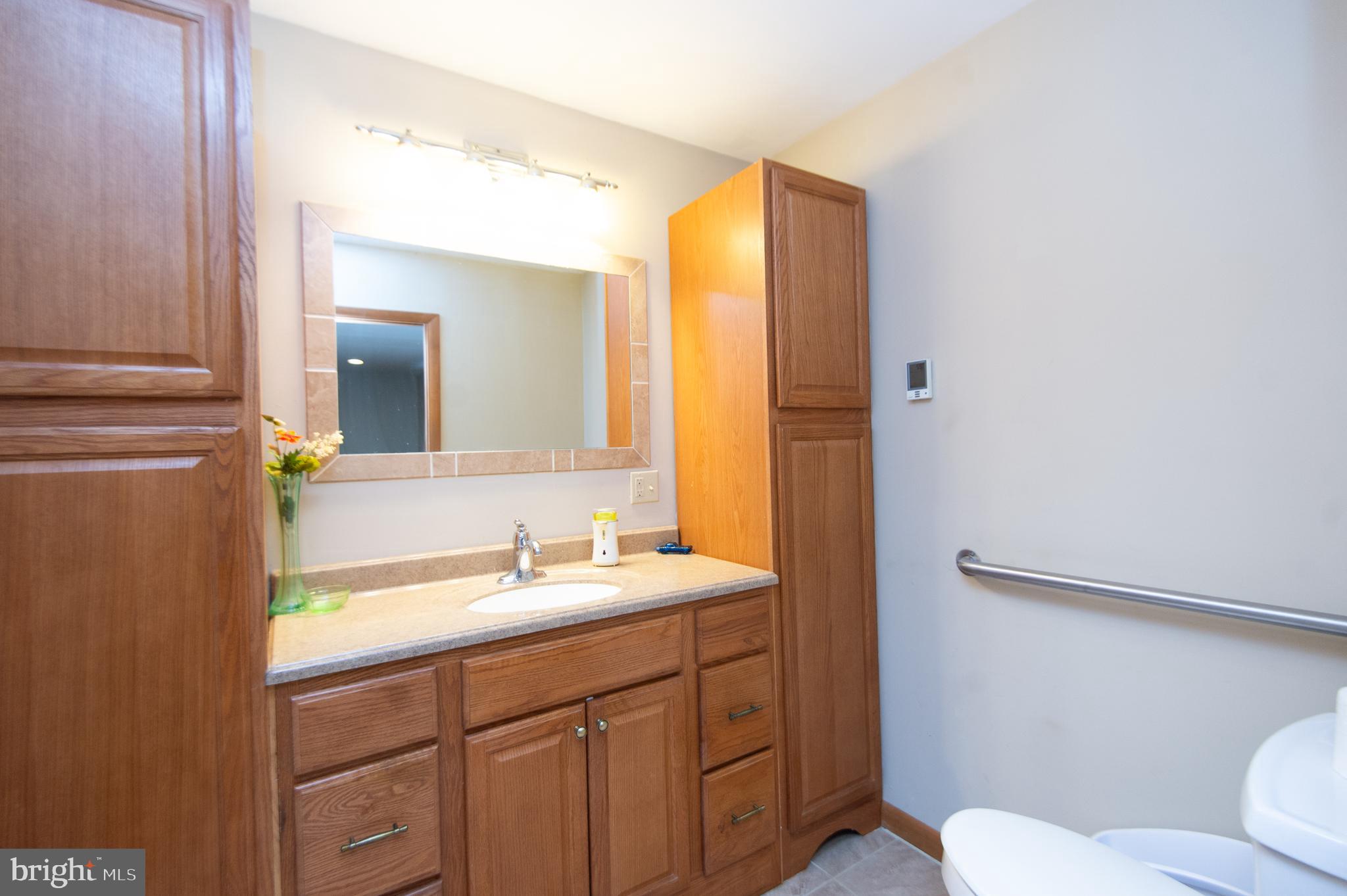 6132 Palmer Mill Road Hurlock, MD 21643 - Photo 18 of 37 a bathroom with a sink and a mirror