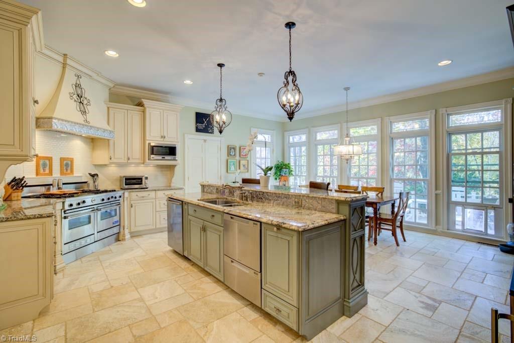 4464 Bent Tree Farm Road Winston-Salem, NC 27106 - Photo 27 of 50 Kitchen features 2 dishwashers and 6 gas burner Viking range