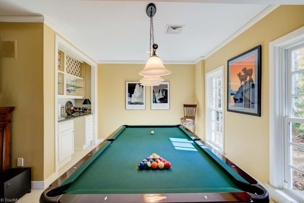 4464 Bent Tree Farm Road Winston-Salem, NC 27106 - Photo 49 of 50 Pool table area features a wet bar
