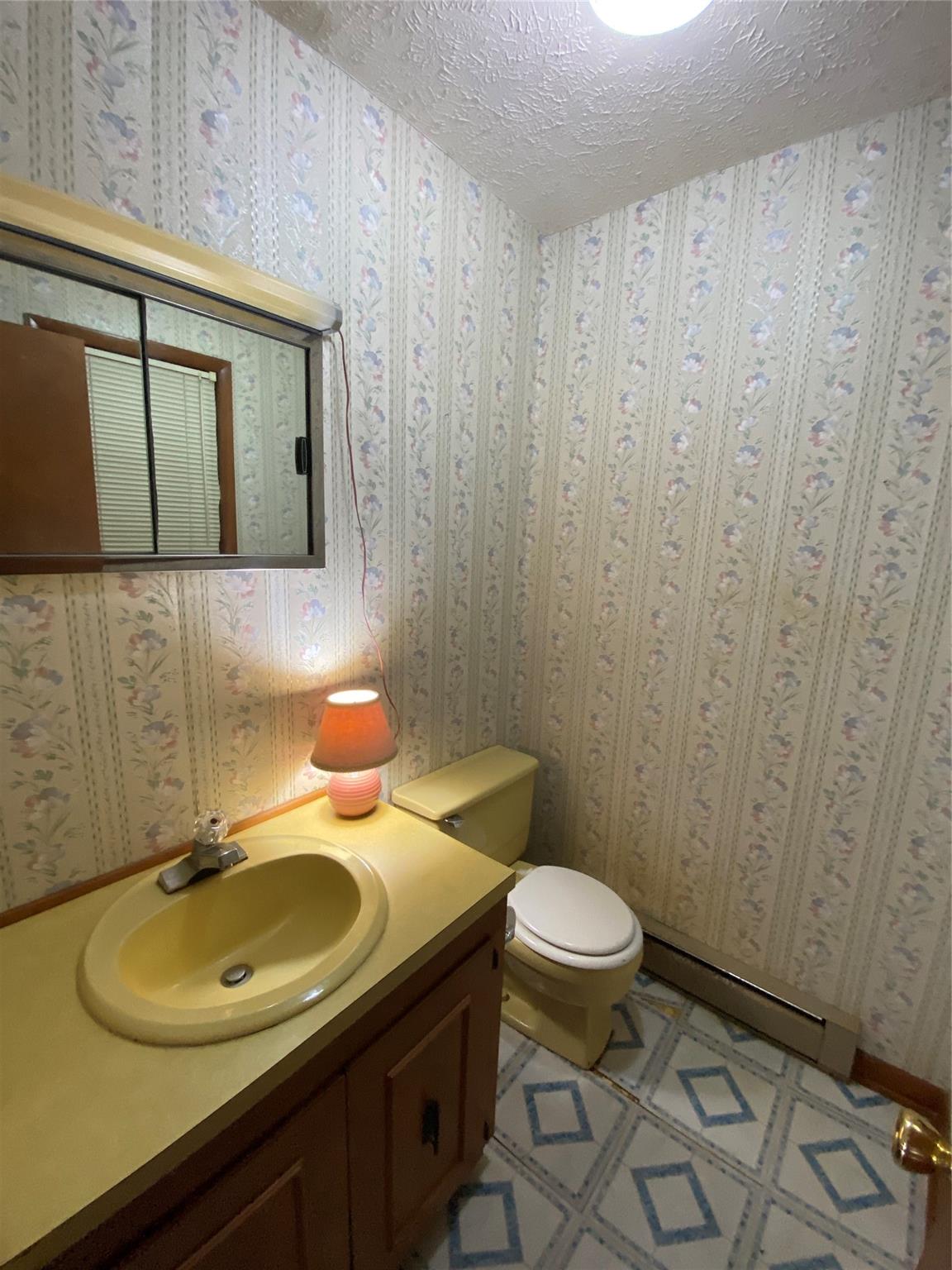 1437 Conley Road Morganton, NC 28655 - Photo 34 of 44 a bathroom with a sink a toilet and shower curtain