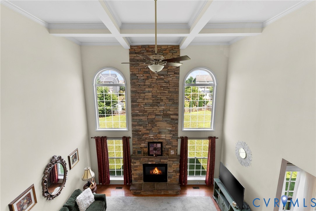 753 Blossom Tree Road Culpeper, VA 22701 - Photo 43 of 68 Two-story living area featuring a stacked stone fi