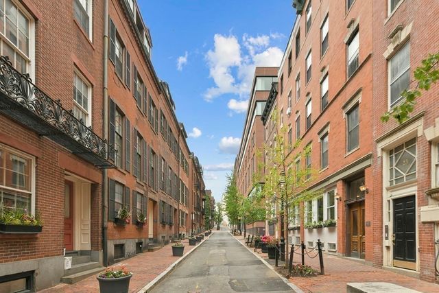a view of a building along a street