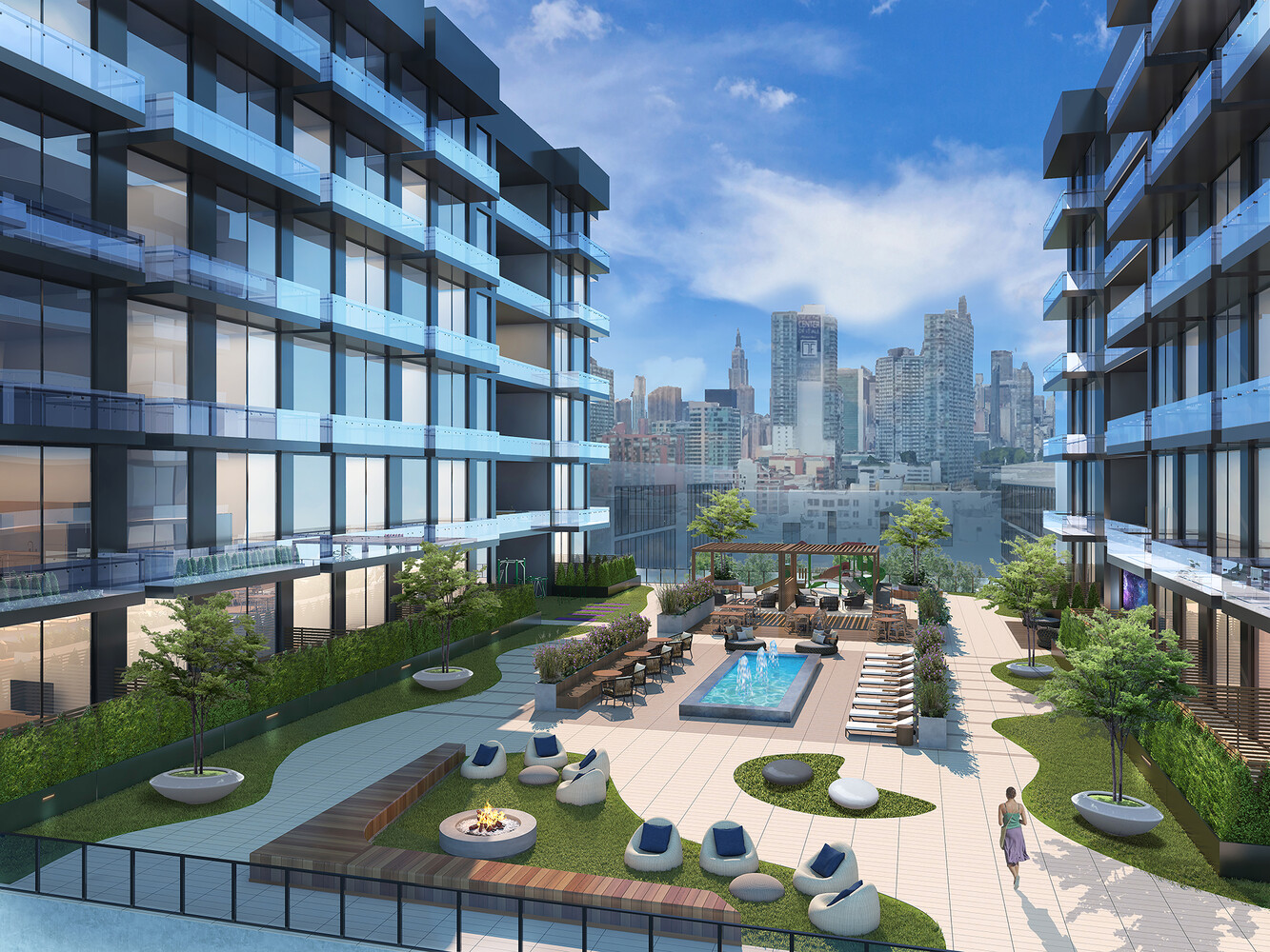 11-36 45th Road, Unit 305A Queens, NY 11101 - Photo 9 of 12 a view of swimming pool from a balcony