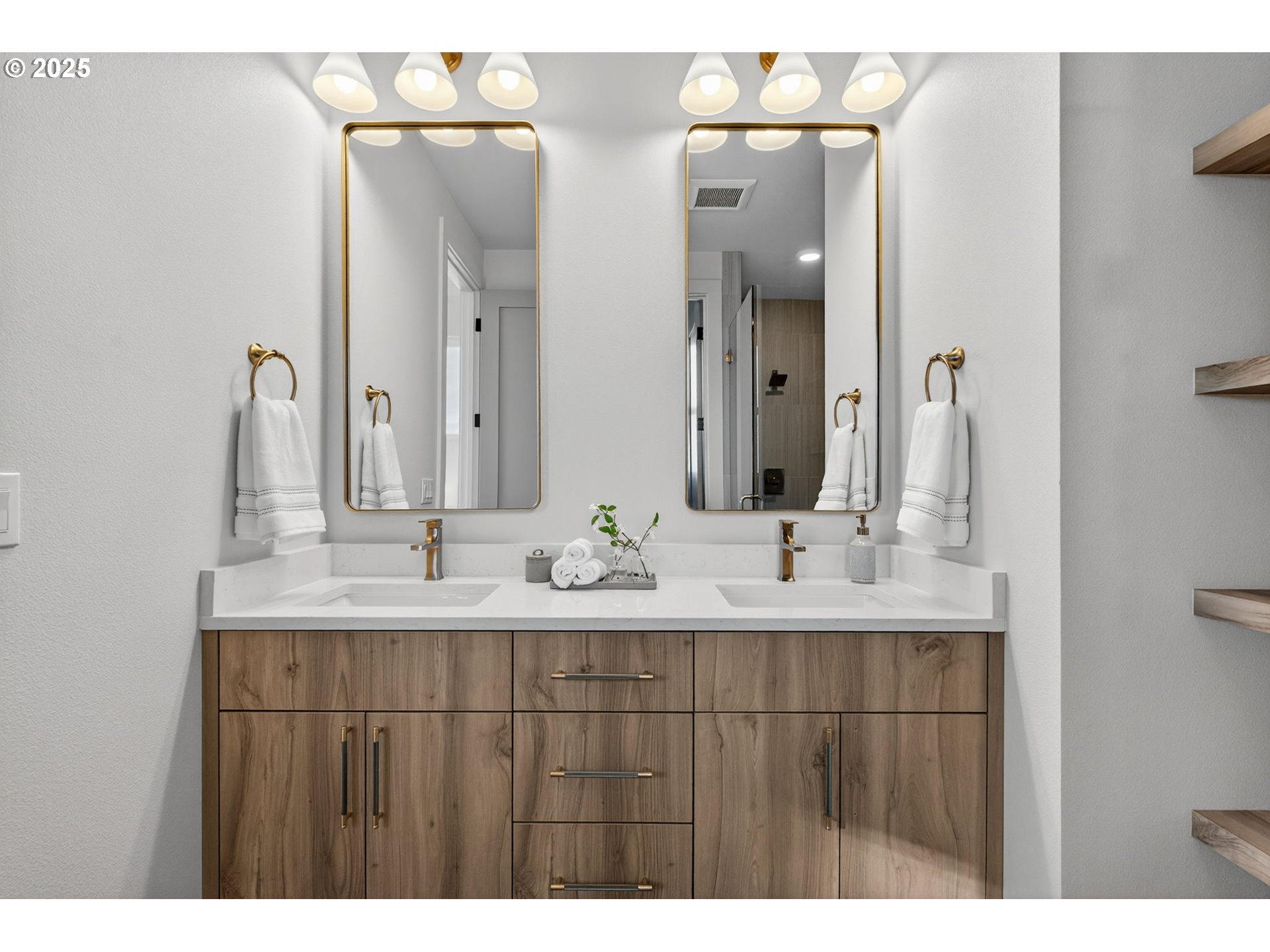 1501 Northwest 8th Avenue Camas, WA 98607 - Photo 27 of 47 a bathroom with a double vanity sink and a mirror