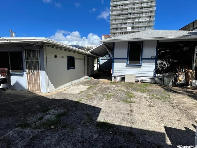 a view of a house with a patio