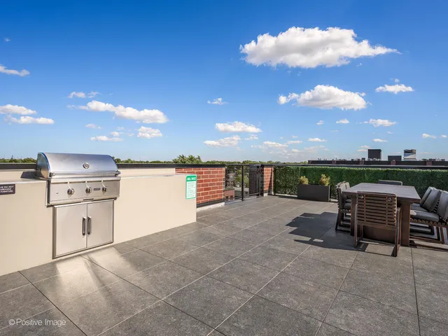 a view of a terrace with sky view
