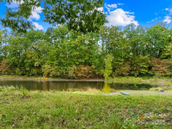 a view of a lake view with a garden