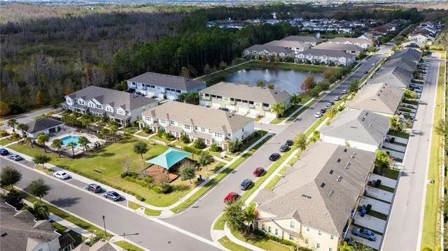 an aerial view of a city