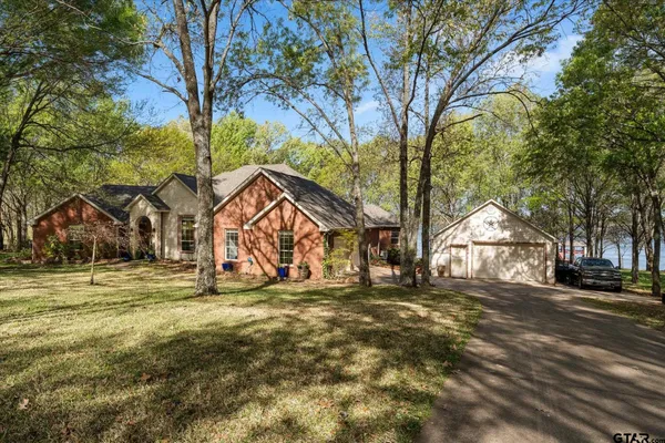 a view of large trees and a big yard with large trees