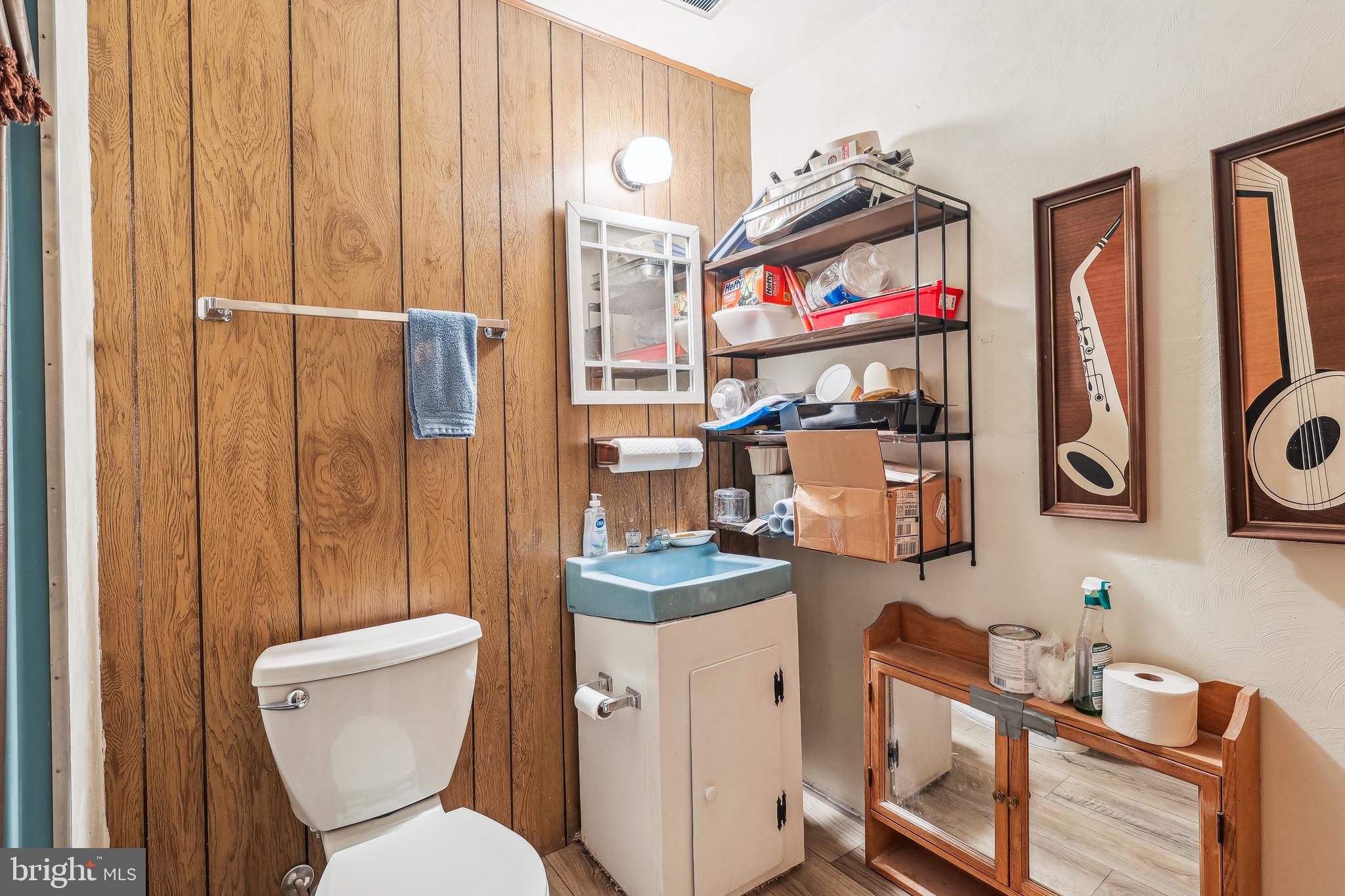 7122 Rolling Forest Avenue Springfield, VA 22152 - Photo 50 of 58 a bathroom with a sink a toilet and shower curtain
