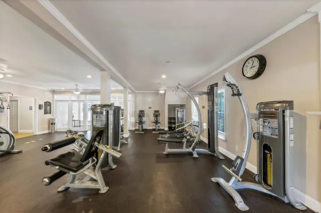 a gym hall with exercise machine